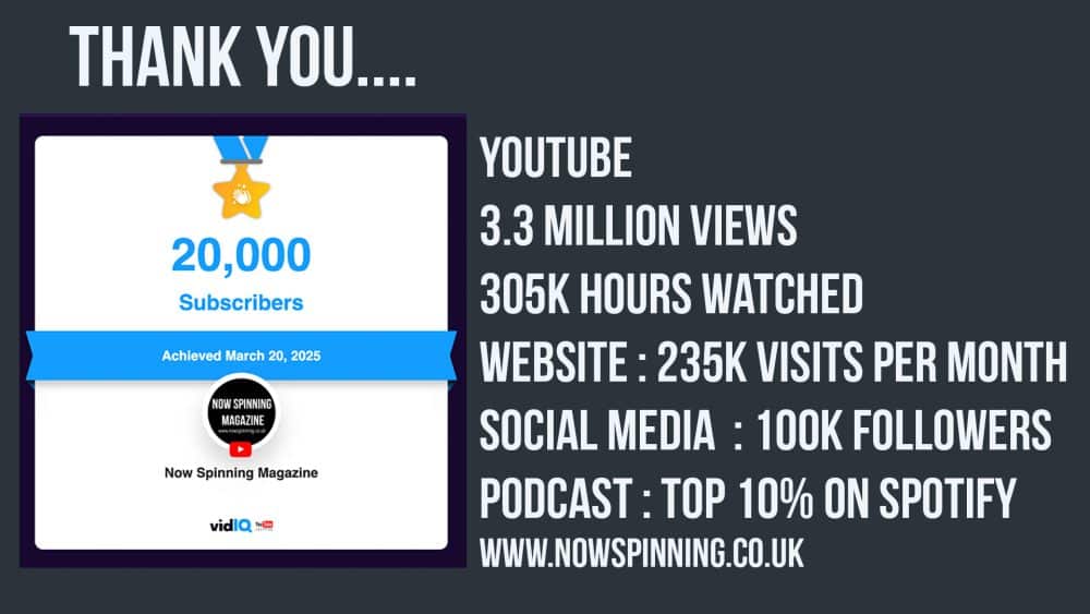 Now Spinning Magazine Hits 20,000 YouTube Subscribers—Celebrating Community, Growth, and Shared Passion